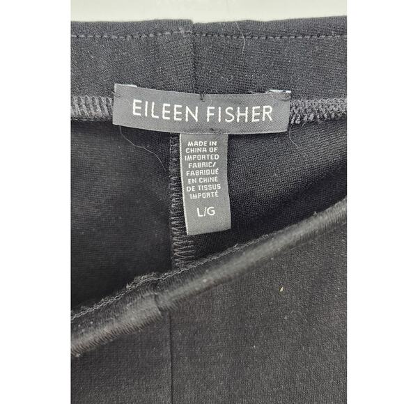 Eileen Fisher Black Pull On Pants Seamed Front Large - Picture 6 of 7